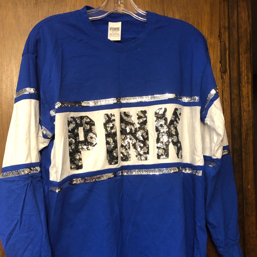 PINK Sequin Crewneck Sweatshirt